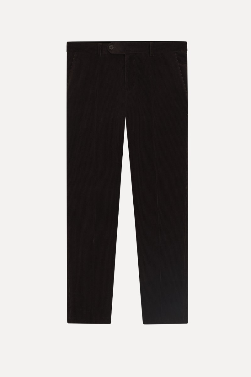 Micro-Patterned Trousers In Cotton