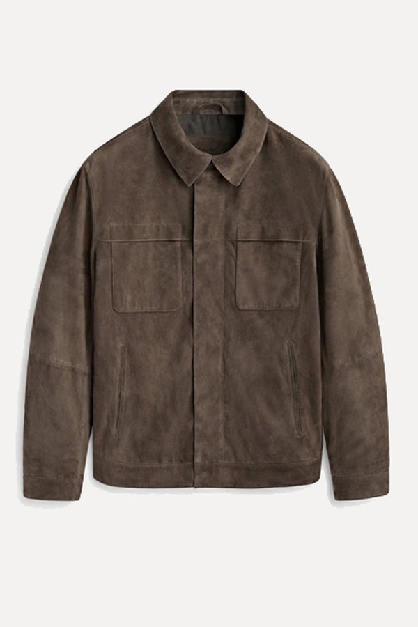 Suede Leather Trucker Jacket from Massimo Dutti