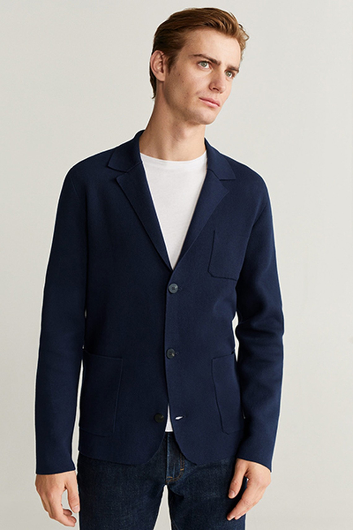 Structured Fabric Knit Blazer from Mango