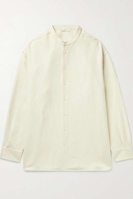 Kiki Oversized Grandad-Collar Cashmere And Linen-Blend Shirt from The Row