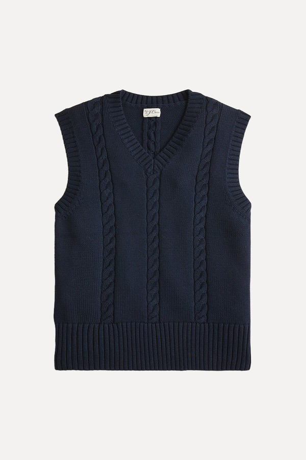 Cotton Cable Knit Sweater Vest from J.Crew