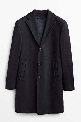 Wool Blend Coat With Removable Quilted Lining