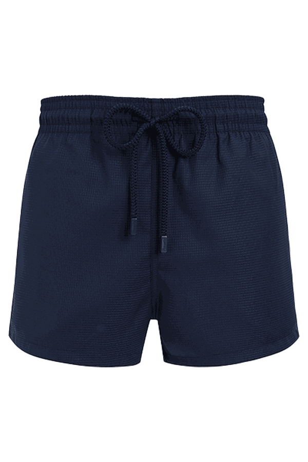 Short Merino Wool Swimwear Micro Carreaux