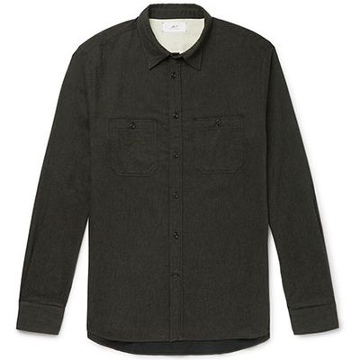 Mélange Brushed Cotton-Flannel Shirt from Mr P.