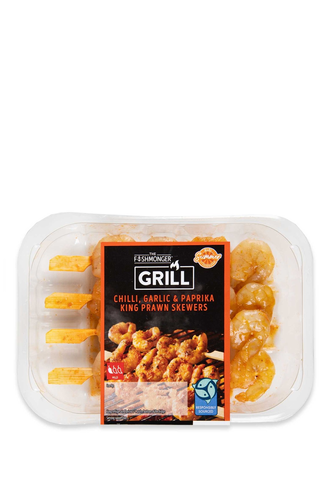 The Fishmonger Grill Chilli, Garlic & Paprika King Prawn Skewers