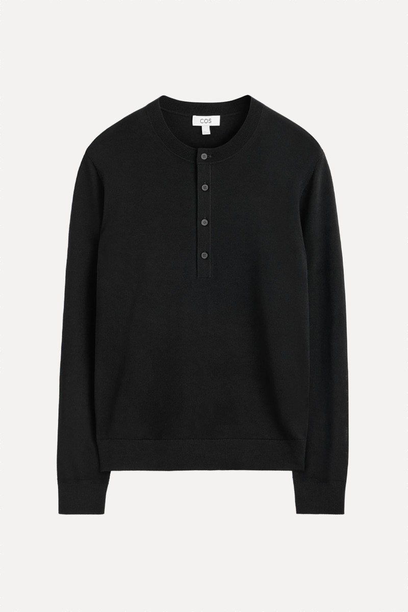 Slim Merino Wool Henley Top