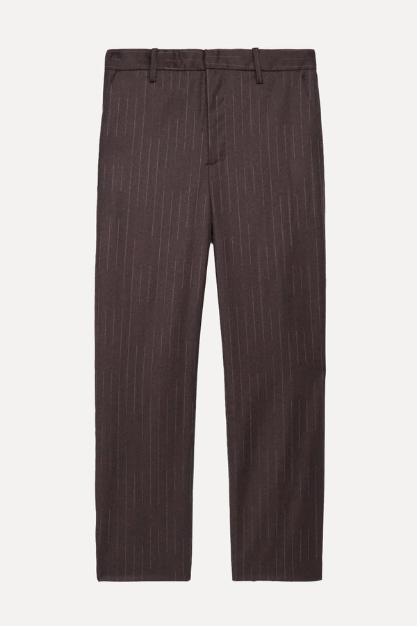 Chalkstripe Flat Front Trousers from The Elder Statesman