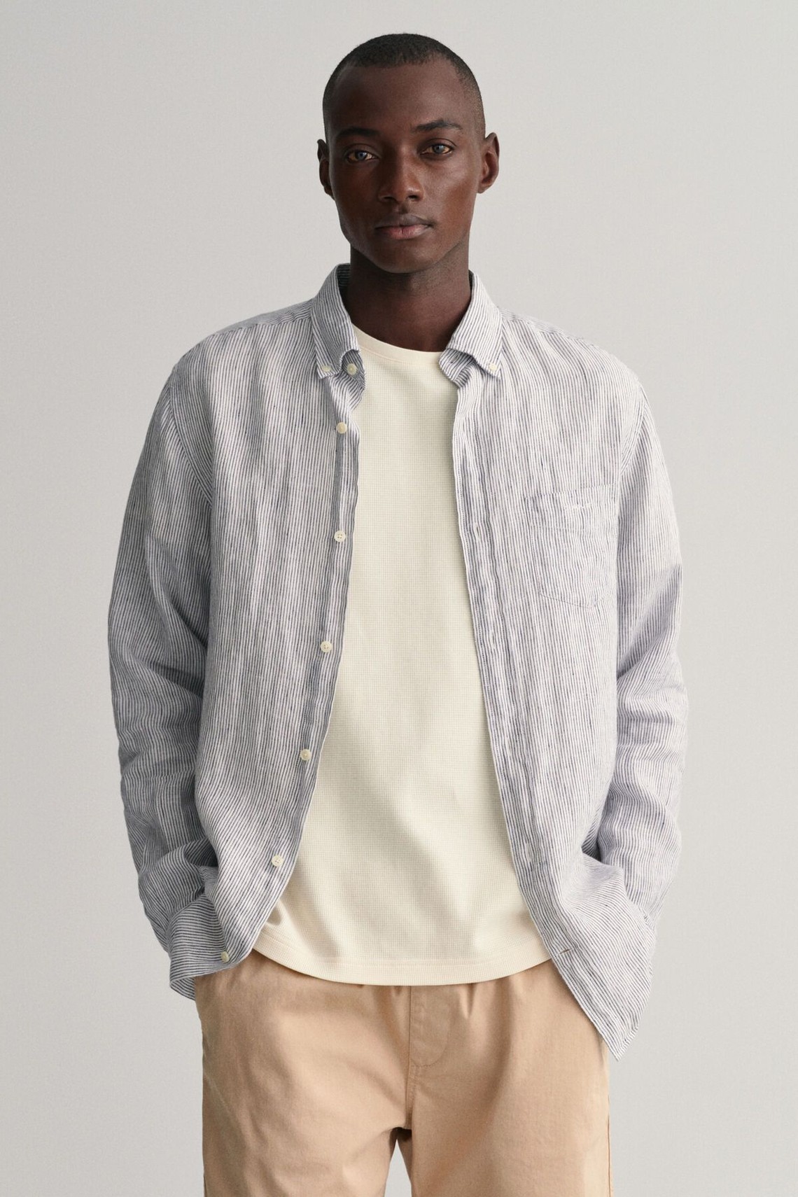 Regular Fit Striped Linen Shirt