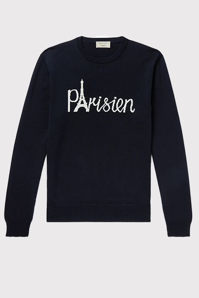 Slim-Fit Intarsia Cotton Sweater from Maison Kitsuné