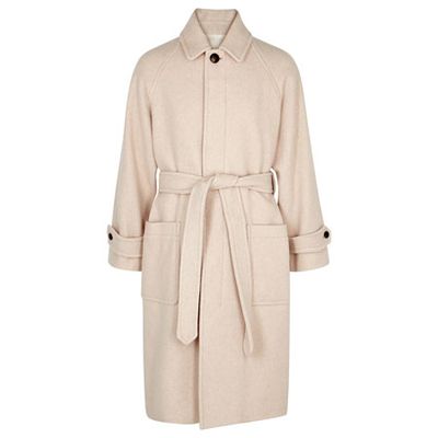 Stone Belted Wool-Blend Coat from Ami