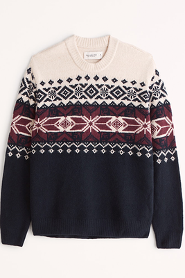 Holiday Pattern Crew Sweater