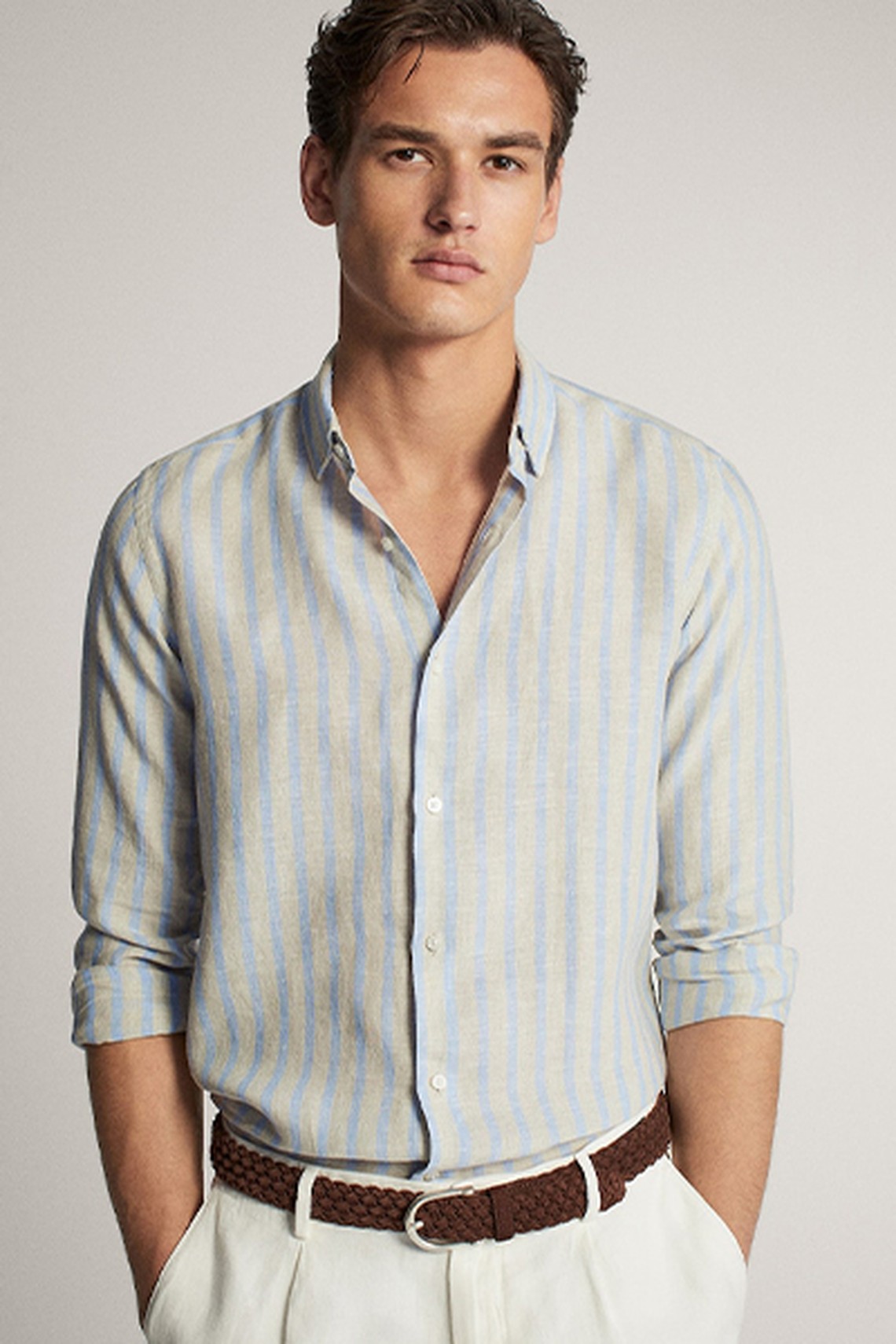 Sky Blue Linen Shirt from Massimo Dutti