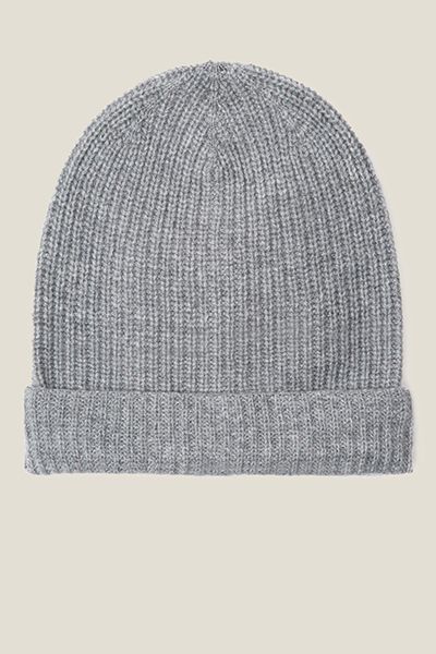 Dolomiti Grey Chunky Knit Cashmere Beanie