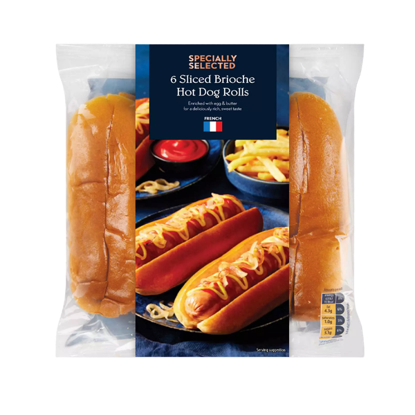 Sliced Brioche Hot Dog Rolls