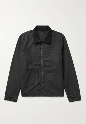 Easy Corduroy-Trimmed Cotton-Canvas Jacket