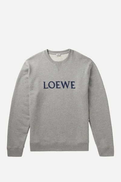 Logo-Embroidered Cotton-Jersey Sweatshirt from Loewe