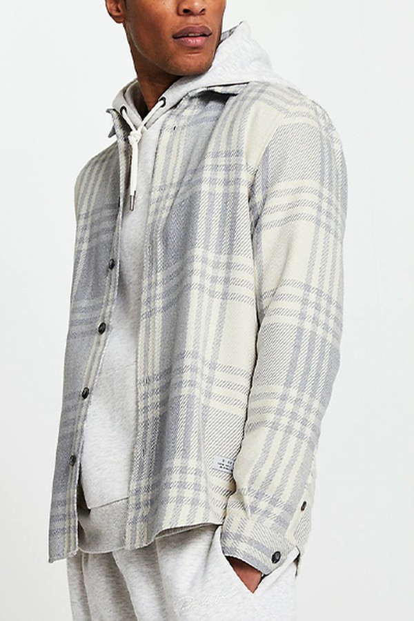 Grey Long Sleeve Check Shirt