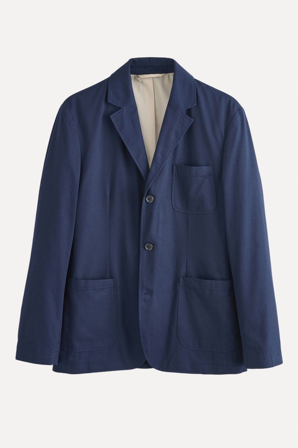 Relaxed Fit Cotton Lyocell Blend Suit Jacket