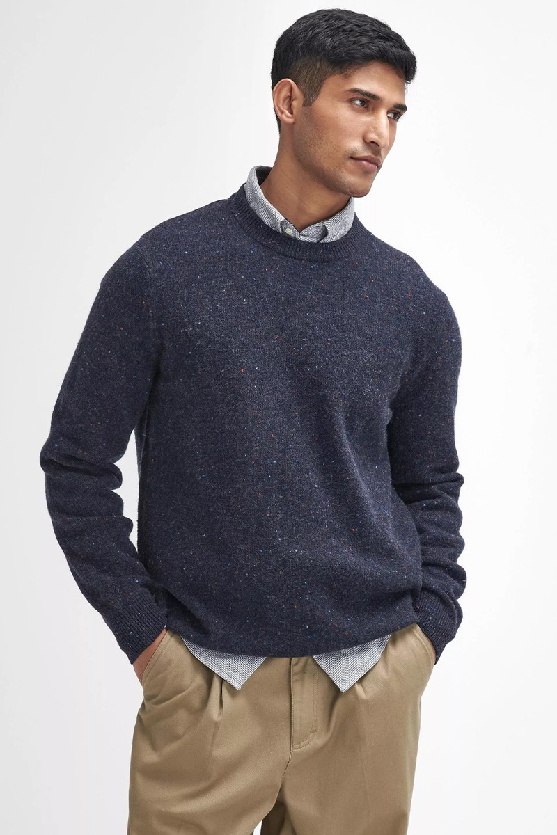 Tainsbury Wool Tweed Fleck Crew Neck Jumper from Barbour
