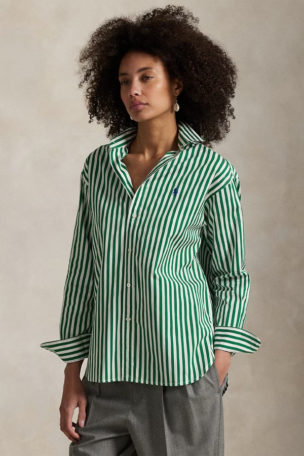 Relaxed Fit Striped Cotton Shirt
