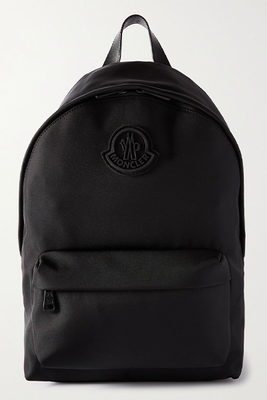 Pierrick Logo-Appliquéd Leather-Trimmed Nylon Backpack from Moncler
