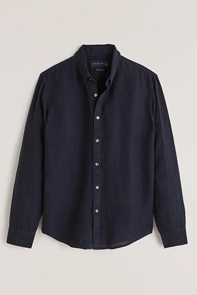 Long-Sleeve Linen Button-Up Icon Shirt