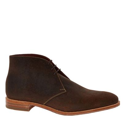 Brown Waxy Leather Suede Andrew Boots