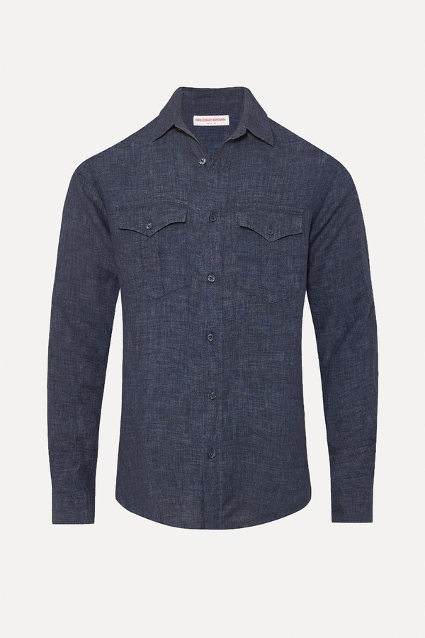 Colburn Lino Tailored Fit Linen Shirt from Orlebar Brown