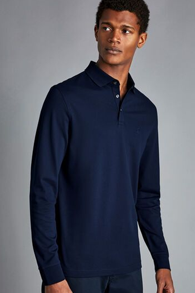 Long Sleeve Pique Polo