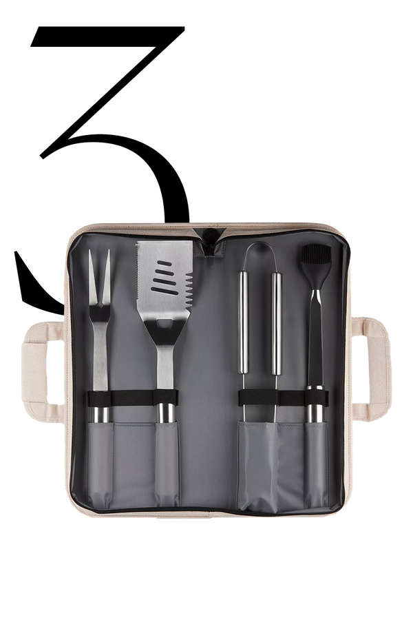 Set Of 4 Stainless Steel BBQ Tools & Carry Bag from Le Creuset