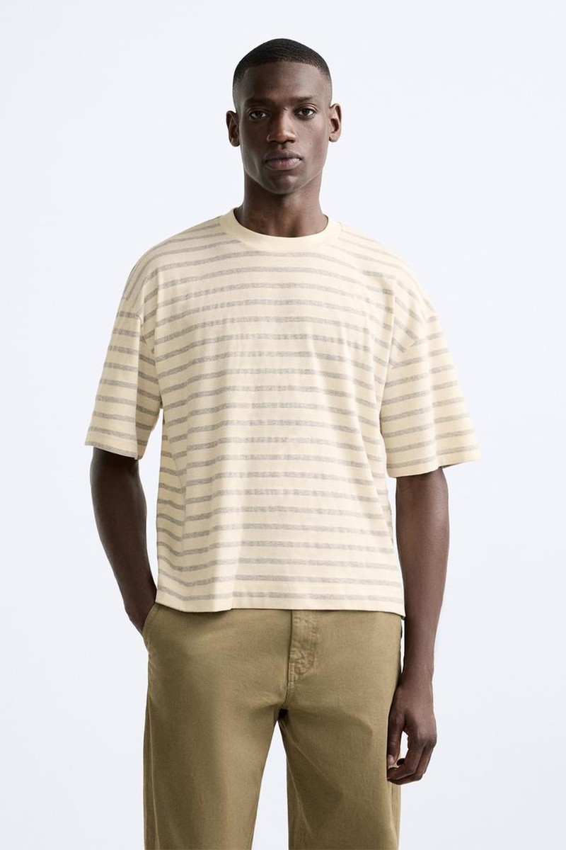 Striped Boxy Fit T-Shirt from Zara