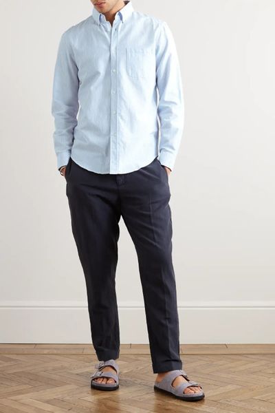 Belavista Button-Down Collar Striped Cotton Oxford Shirt from Portuguese Flannel 