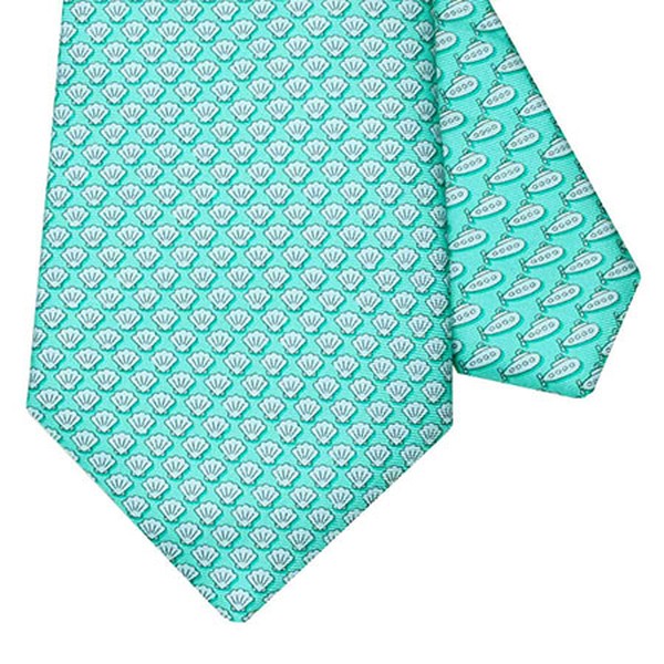 Shells Green Silk Tie