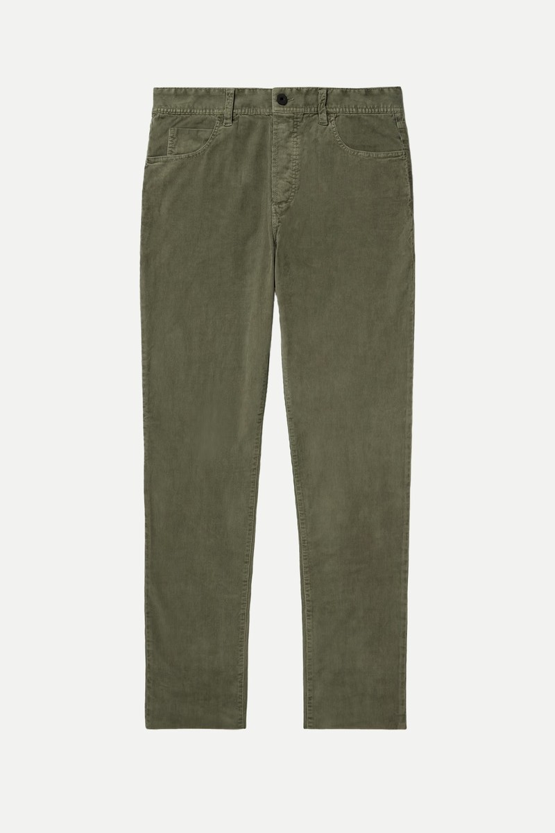 Slim-Fit Straight-Leg Cotton-Blend Corduroy Trousers from JAMES PERSE