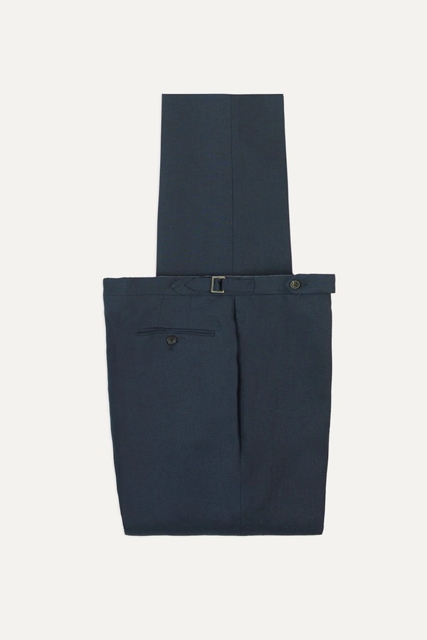 Irish Linen Single Pleat Trousers from Drake's