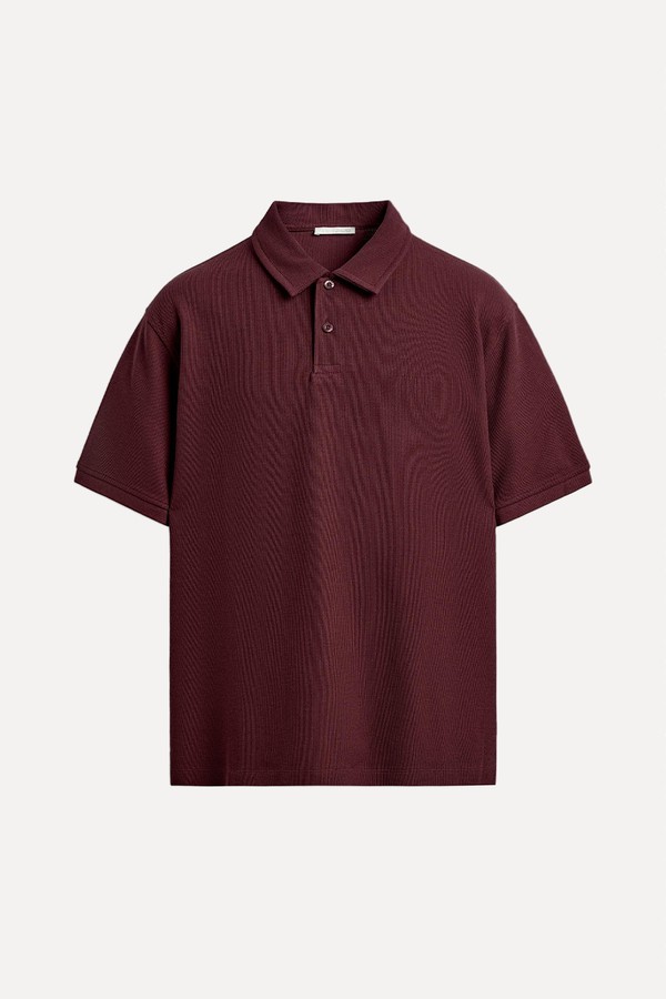 Basic Textured Polo Shirt