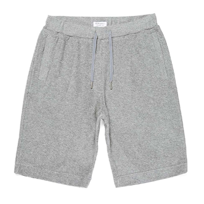Men's Organic Cotton Towelling Shorts In Grey Melange from Sunspel