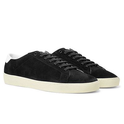 SL/06 Court Classic Leather-Trimmed Suede Sneakers from Saint Laurent