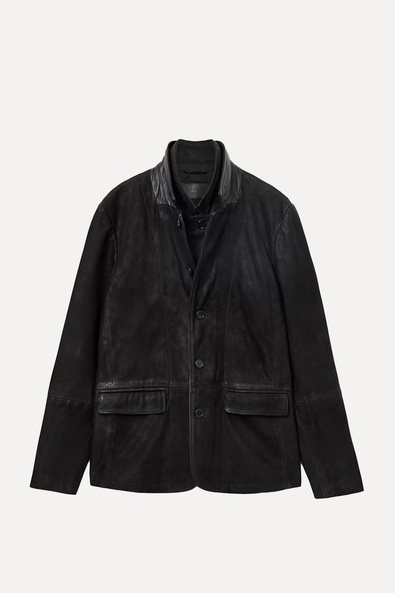 Survey Double Layered Waxed Suede Blazer