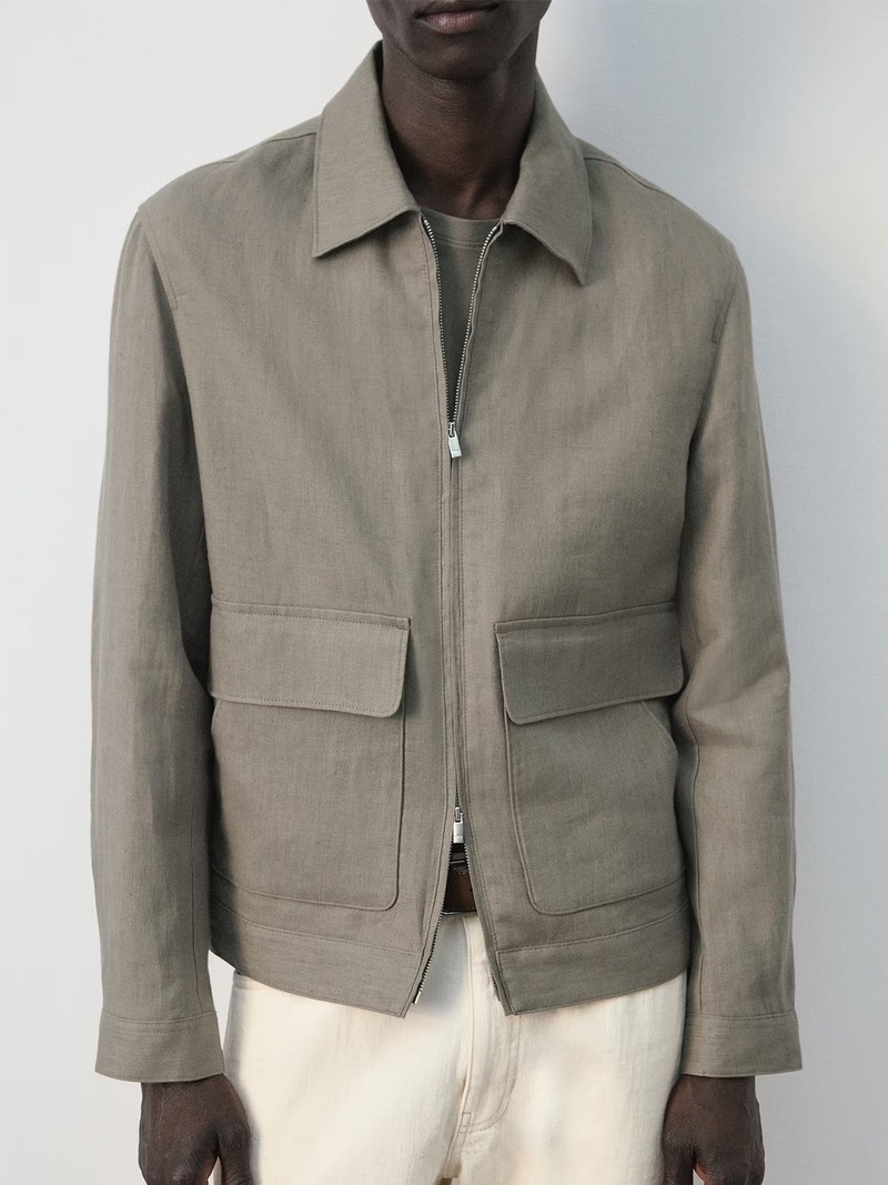 100% Linen Jacket With Pockets 