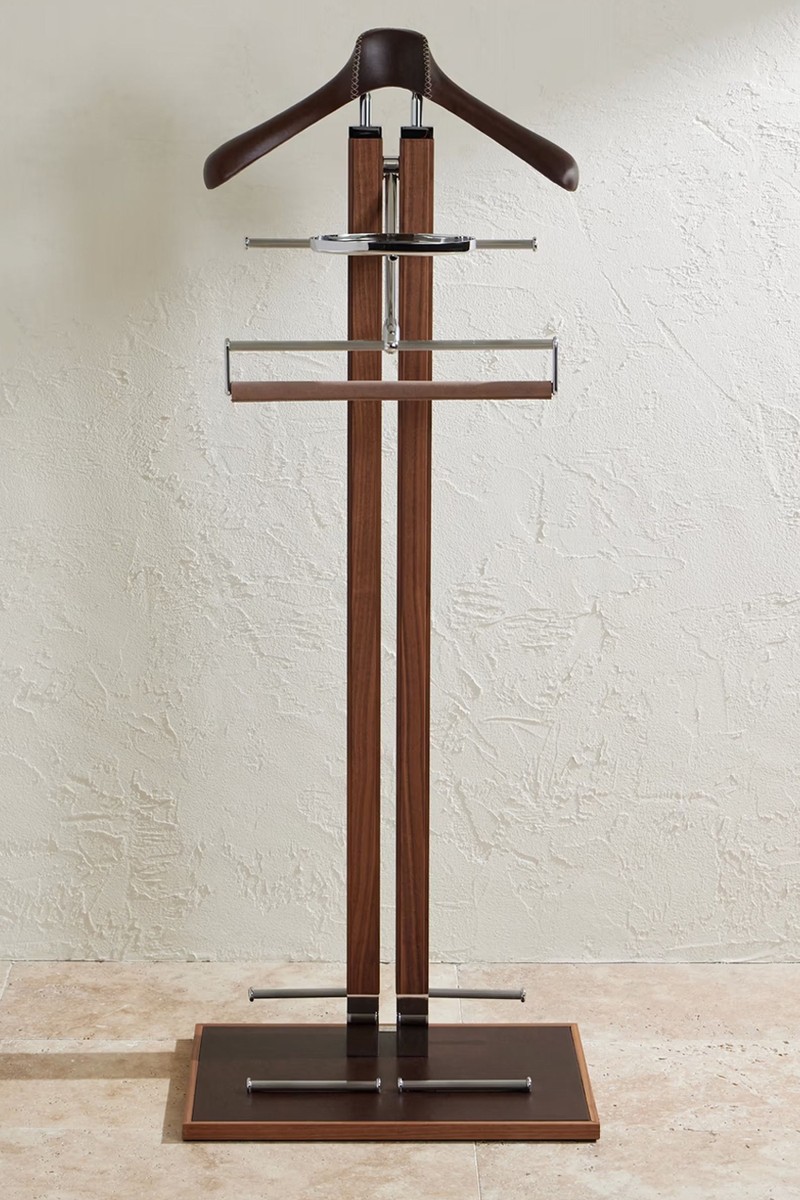 Leather-Trimmed Mahogany Valet from Lorenzi Milano