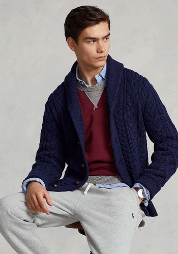 Aran-Knit Wool-Cashmere Shawl Cardigan, £395 | Ralph Lauren