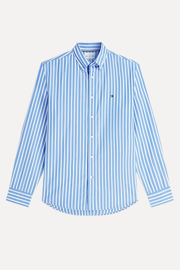 Regular Fit Flex Stripe Poplin Shirt