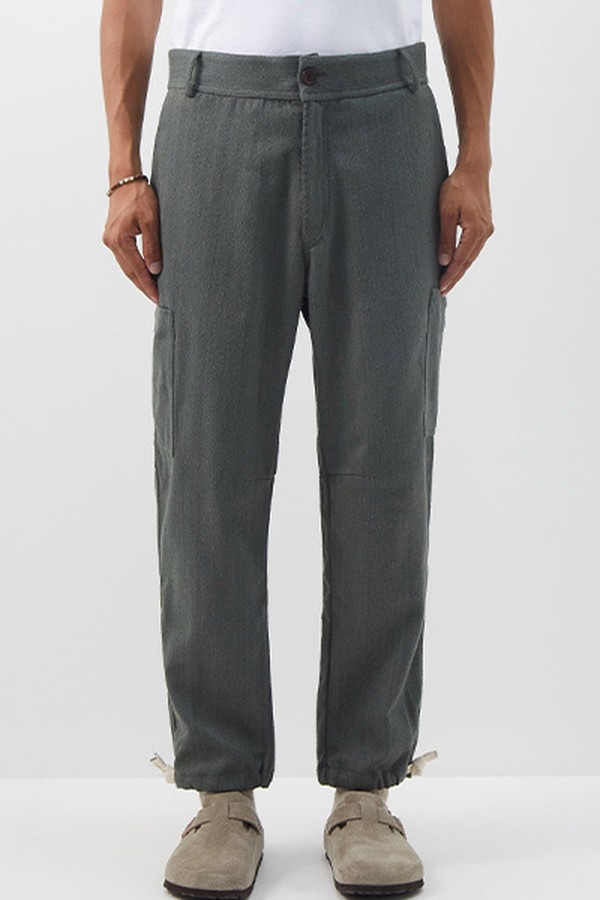 Gaucho Upcycled Silk-Twill Cargo Trousers from Marané