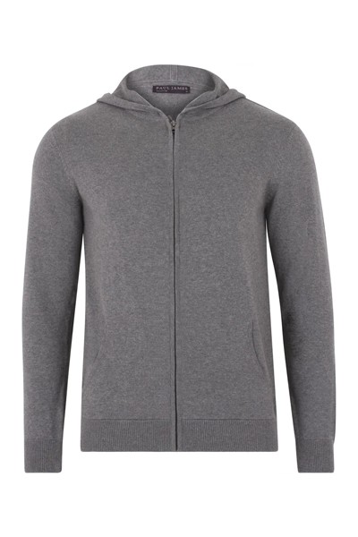 LightWeight Cotton Zip Through Knitted Hoodie  from Paul James