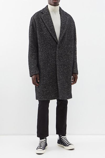 Single Breasted Wool Blend Relaxed Coat from Raey