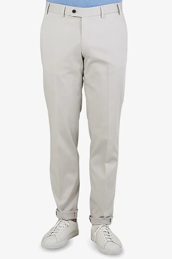 Light Beige Cotton Stretch Slim Chino from Hitl