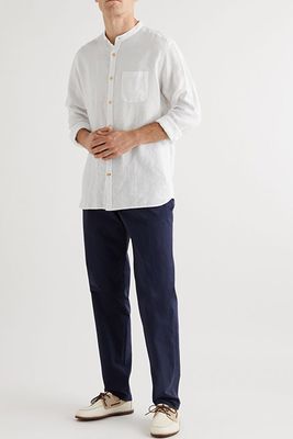 Grandad-Collar Linen Shirt from OLIVER SPENCER