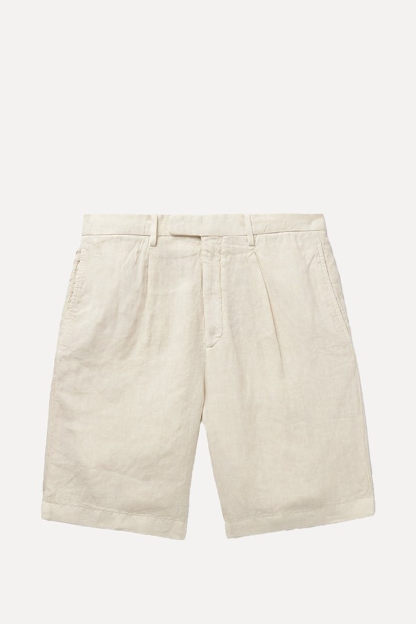 Straight-Leg Pleated Linen Shorts from BOGLIOLI