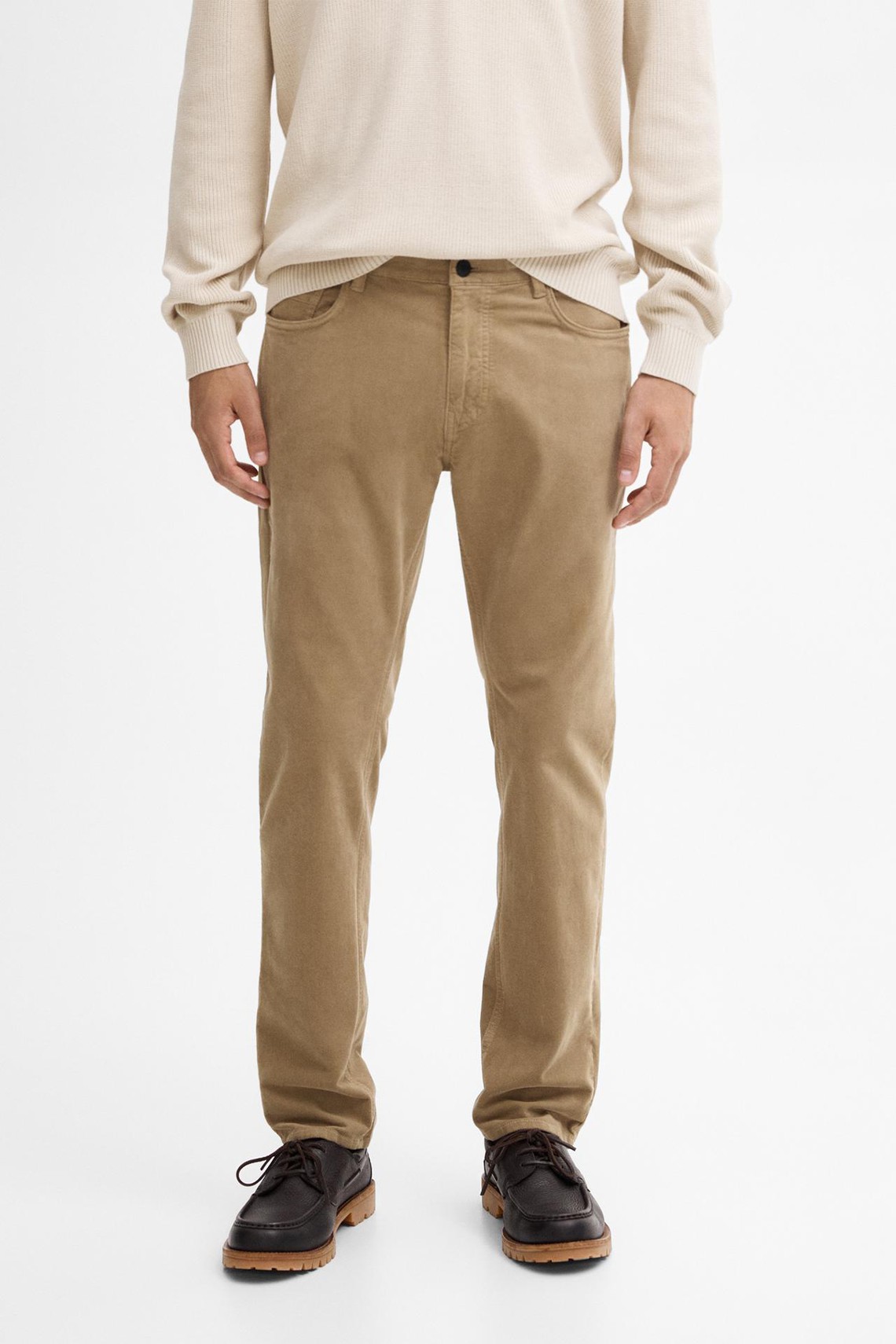 Slim Fit Corduroy Denim Trousers from Massimo Dutti